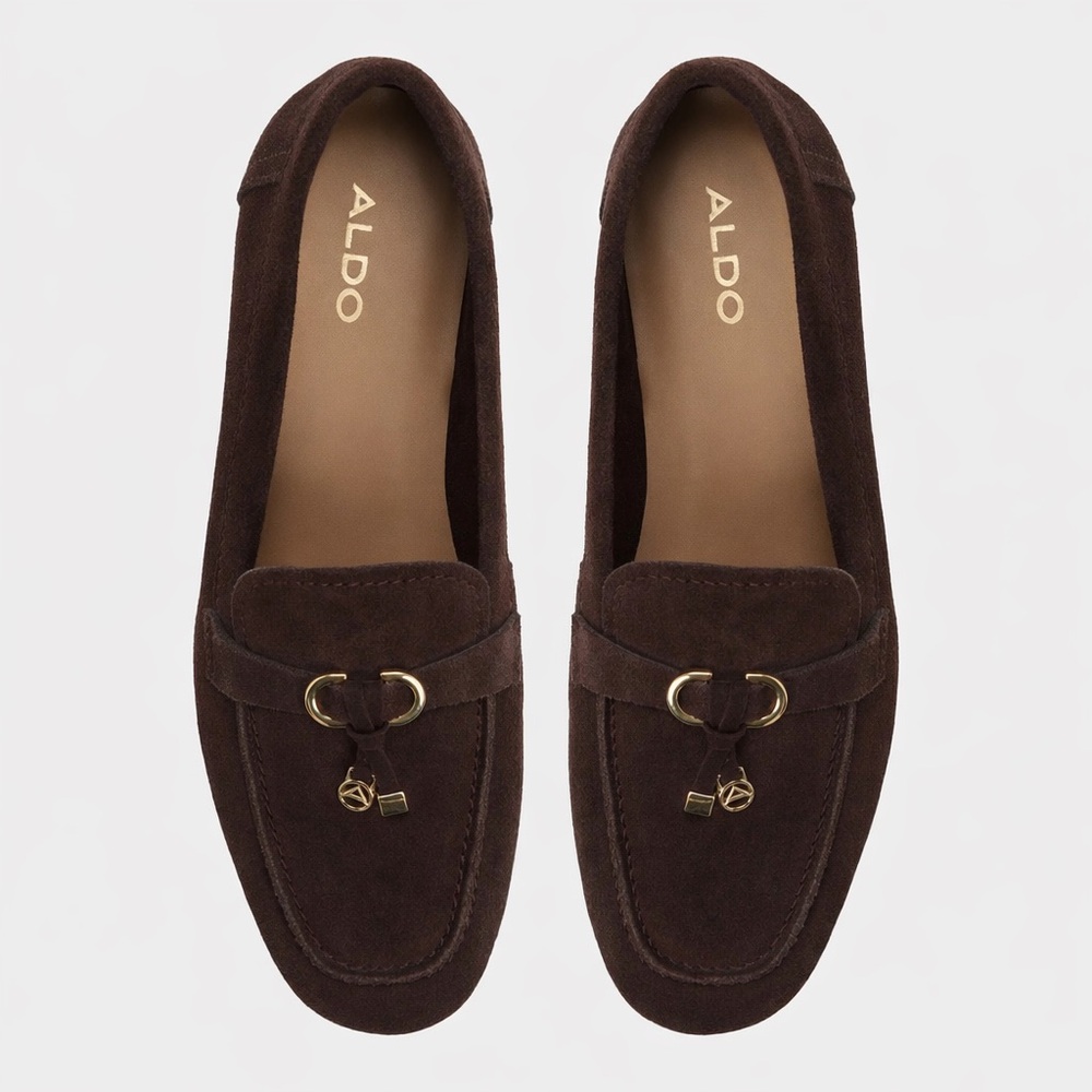 NEW Aldo Women’s 5.5 Brown Suede Loafers YBILIDE Shoe  NWOB